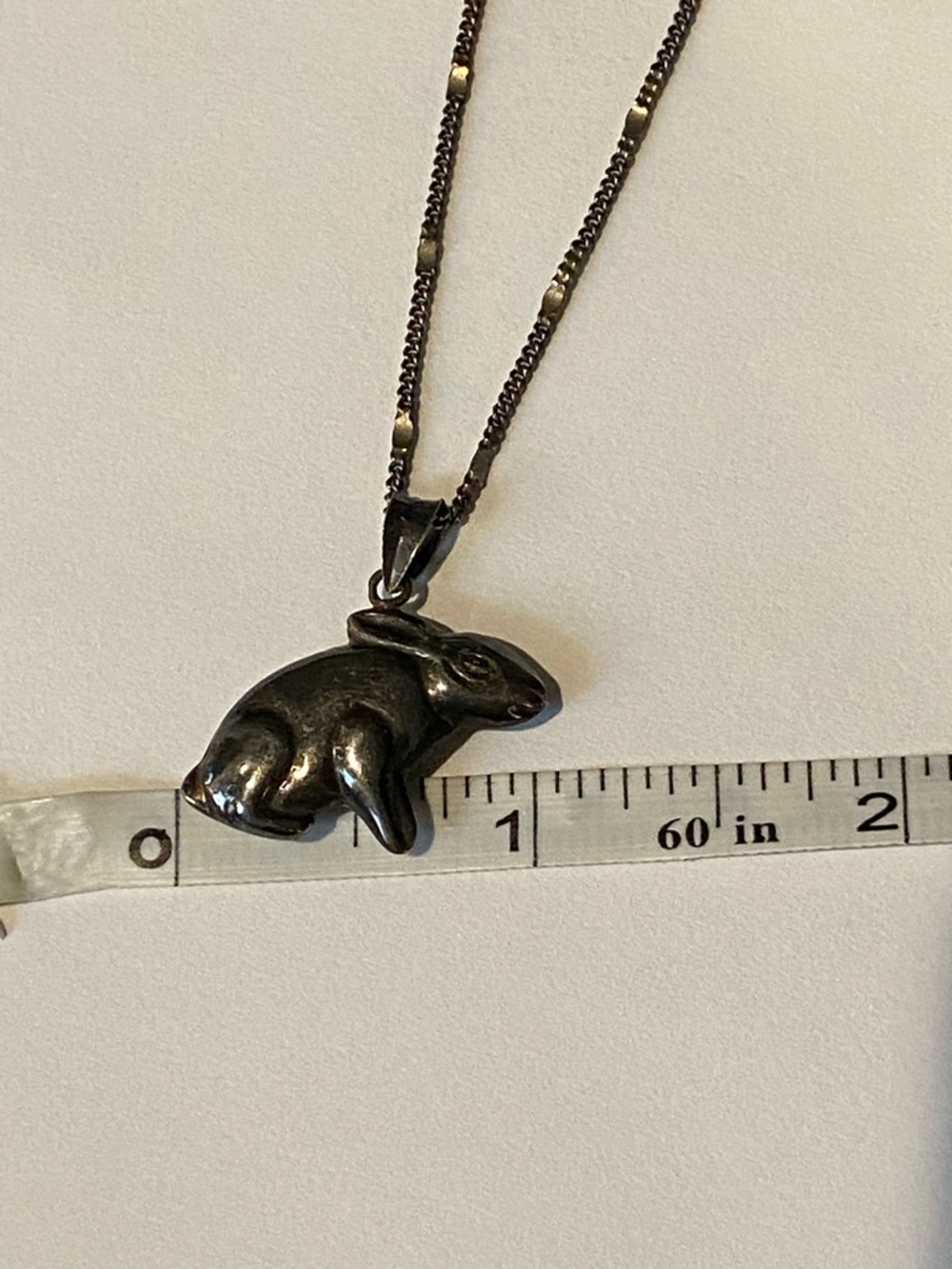 Victorian Sterling Rabbit Pendant Necklace - Picture 12 of 14